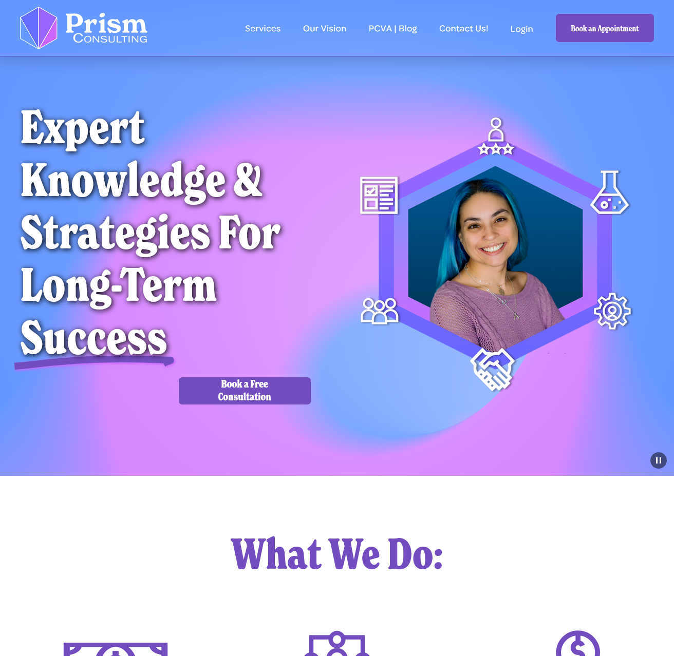 Cover Image for Squarespace Redesign for Prism Consulting, VA: A Vibrant and Innovative HR Platform