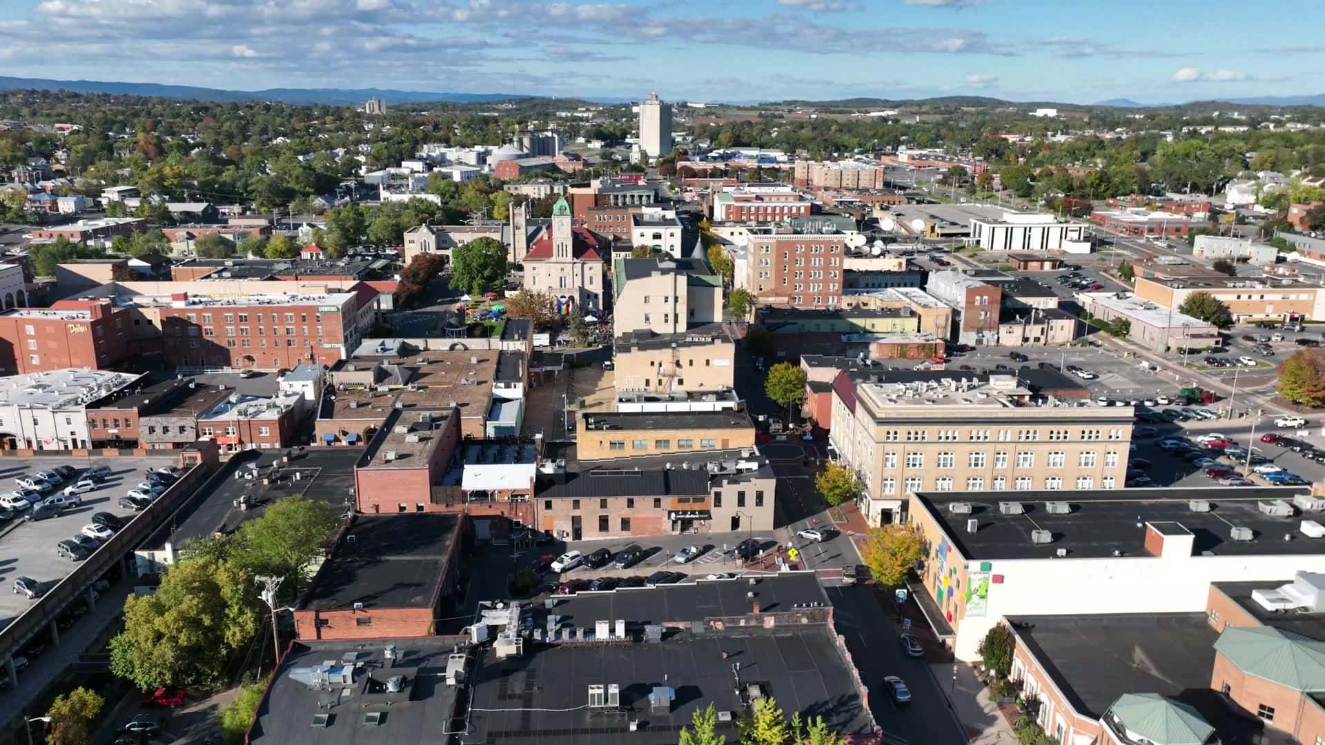 Aerial view of Harrisonburg, Virginia